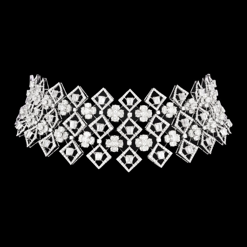 18K White Gold Diamond Necklace - 45.568ct VVS-VS-IJ