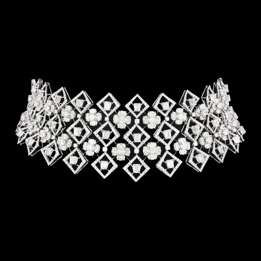 18K White Gold Diamond Necklace - 45.568ct VVS-VS-IJ