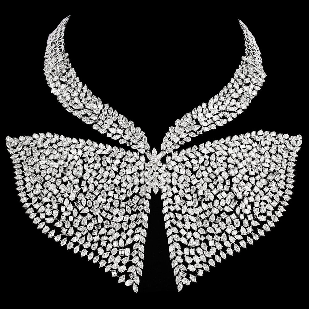 18K White Gold Diamond Necklace - 176.898ct VVS-VS-GH