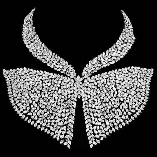 18K White Gold Diamond Necklace - 176.898ct VVS-VS-GH