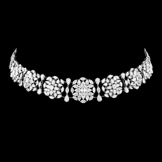 18K White Gold Diamond Necklace - 18.835ct VVS-VS-FG