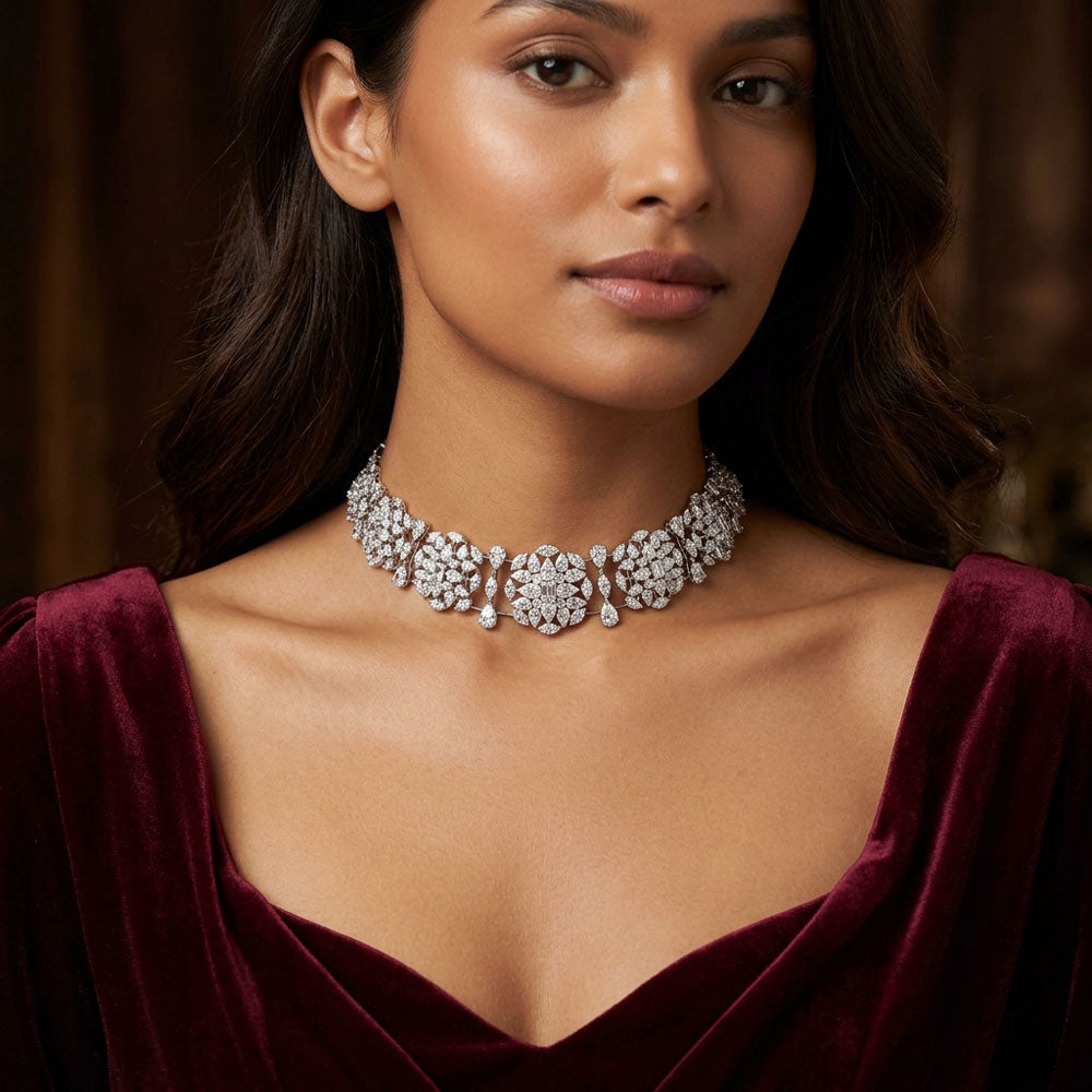 18K White Gold Diamond Necklace - 18.835ct VVS-VS-FG