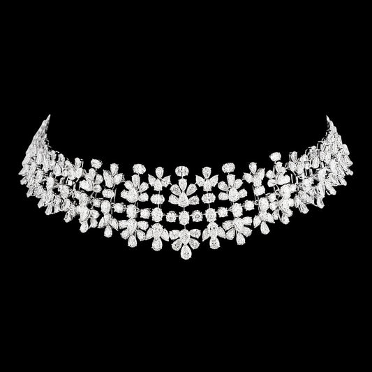 18K White Gold Diamond Necklace - 39.352ct VVS-VS-GH