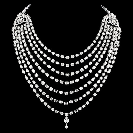 18K White Gold Diamond Necklace - 169.46ct VVS-VS-IJ