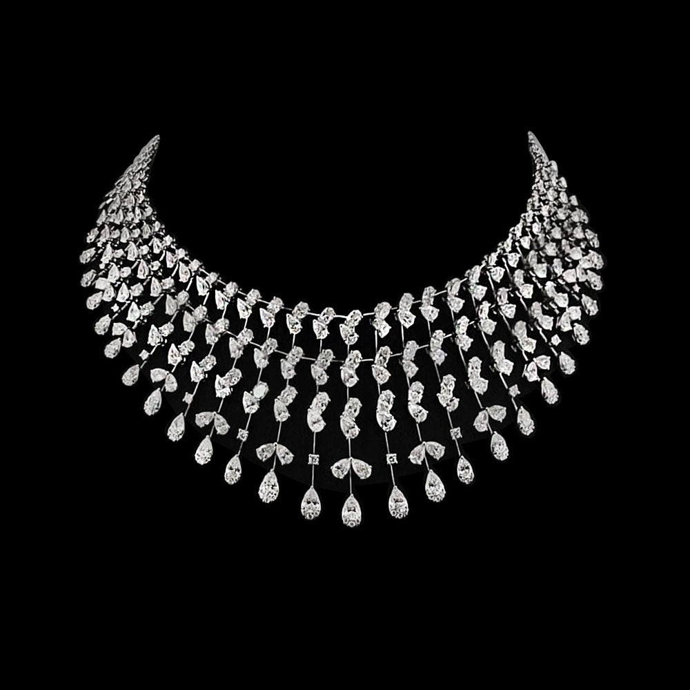 14K White Gold Diamond Necklace - 47.361ct SI-WK