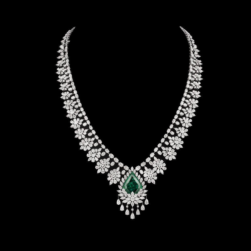 18K White Gold Diamond Earrings - 73.993ct VS-SI-HI with Colour Stones