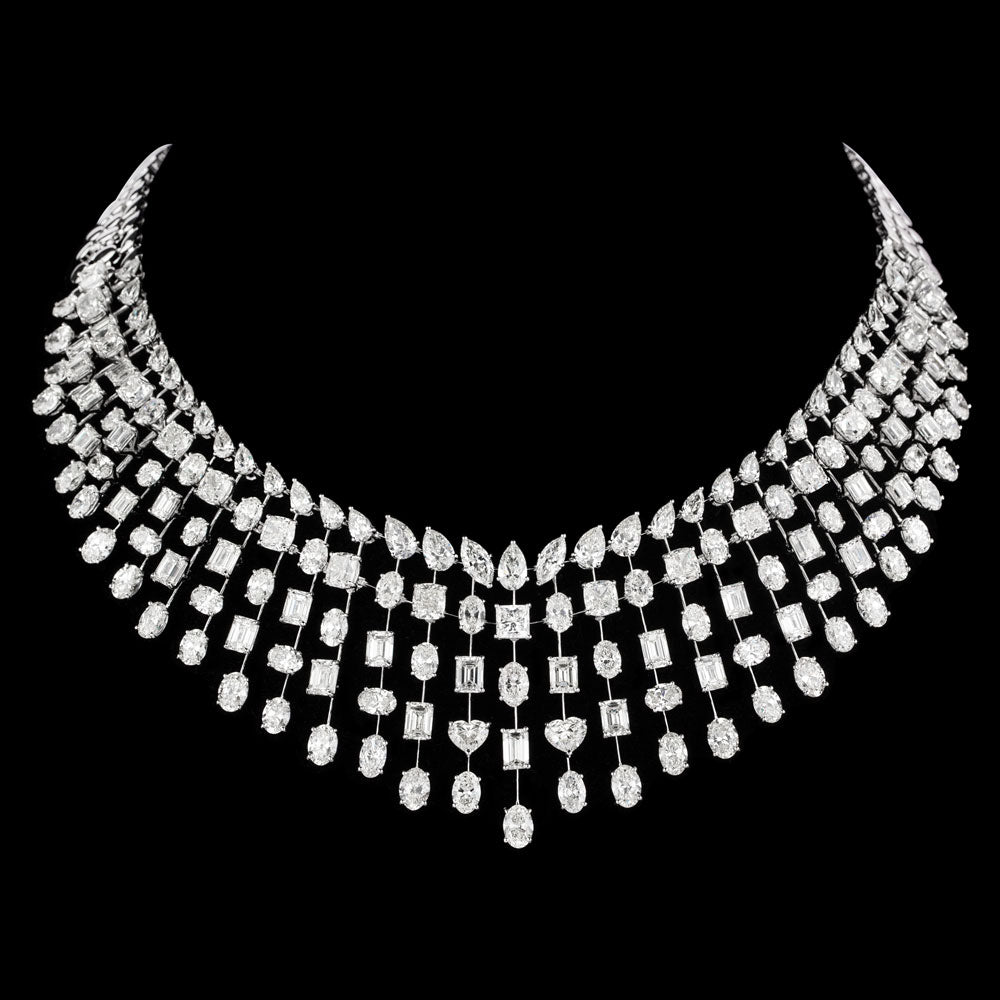 14K White Gold Diamond Earrings - 85.989ct VS-SI-HI