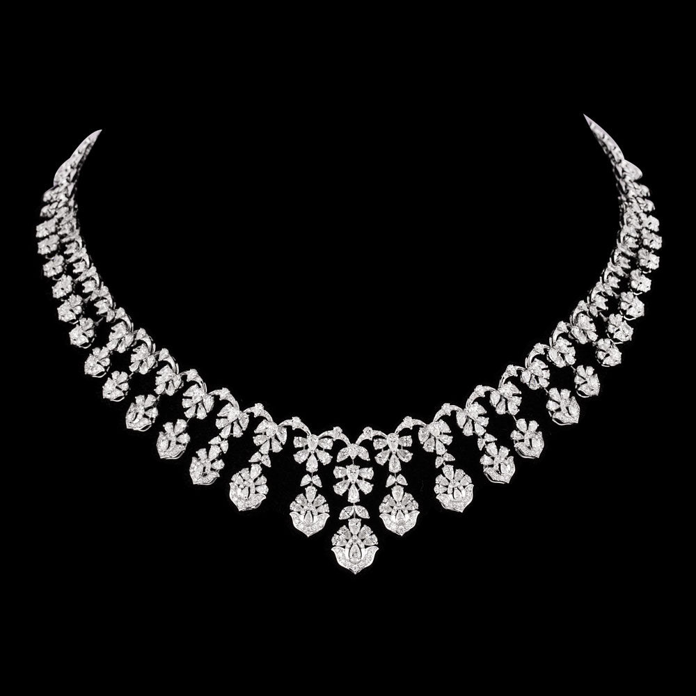 18K White Gold Diamond Earrings - 16.733ct VVS-VS-EF