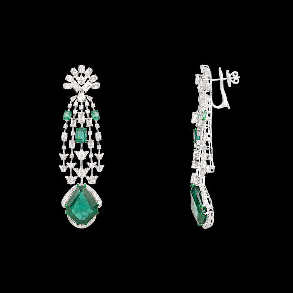 18K White Gold Diamond Jewellery - 13.799ct VVS-VS-HI with Colour Stones