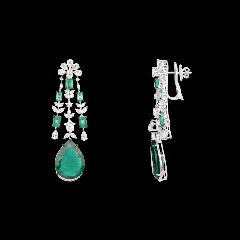 18K White Gold Diamond Jewellery - 6.585ct VVS-VS-HI with Colour Stones