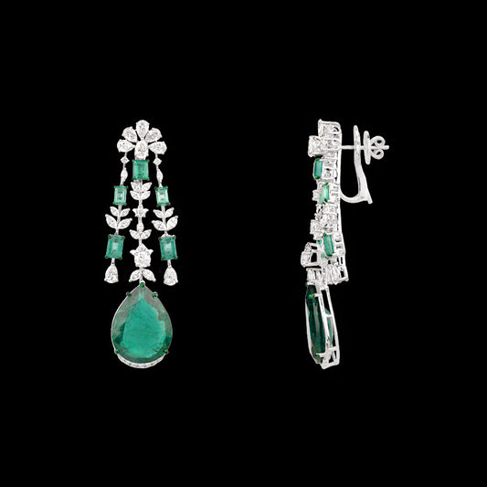 18K White Gold Diamond Jewellery - 6.585ct VVS-VS-HI with Colour Stones
