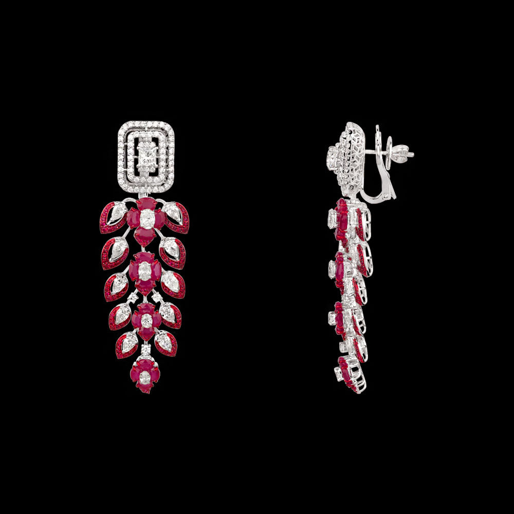 18K White Gold Diamond Jewellery - 8.673ct VVS-VS-HI with Colour Stones