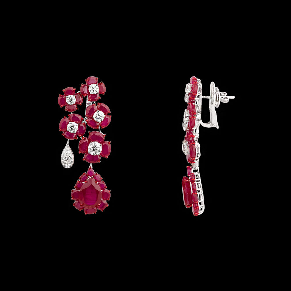 18K White Gold Diamond Jewellery - 5.875ct VVS-VS-IJ with Colour Stones