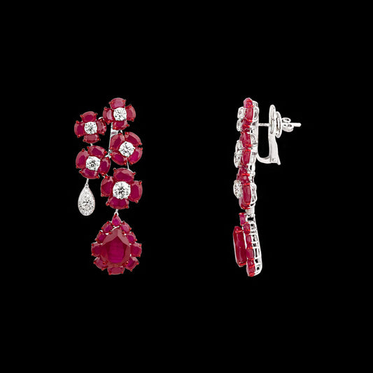 18K White Gold Diamond Jewellery - 5.875ct VVS-VS-IJ with Colour Stones