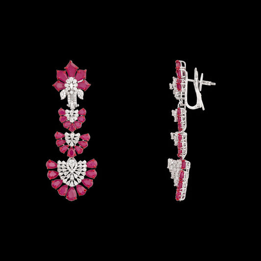 18K White Gold Diamond Jewellery - 3.408ct VVS-EF with Colour Stones