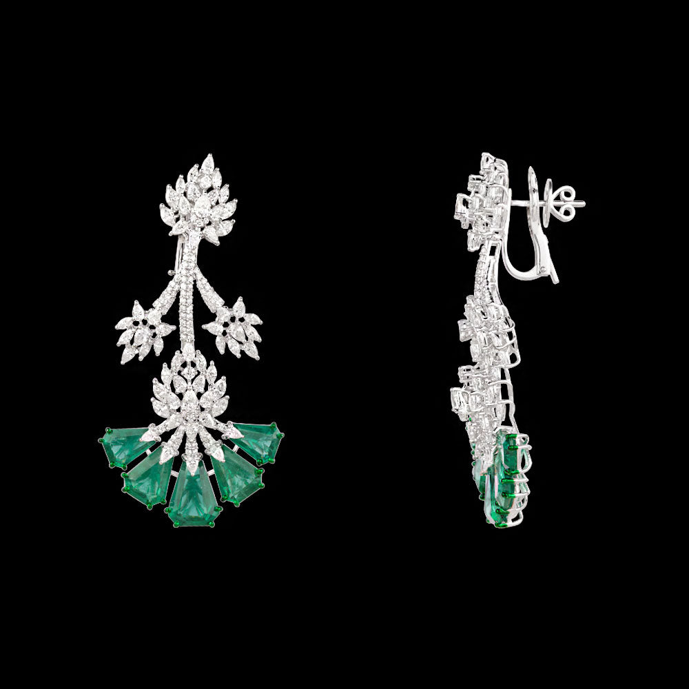 18K White Gold Diamond Jewellery - 8.1ct VS-SI-EF with Colour Stones
