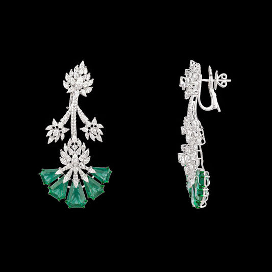 18K White Gold Diamond Jewellery - 8.1ct VS-SI-EF with Colour Stones