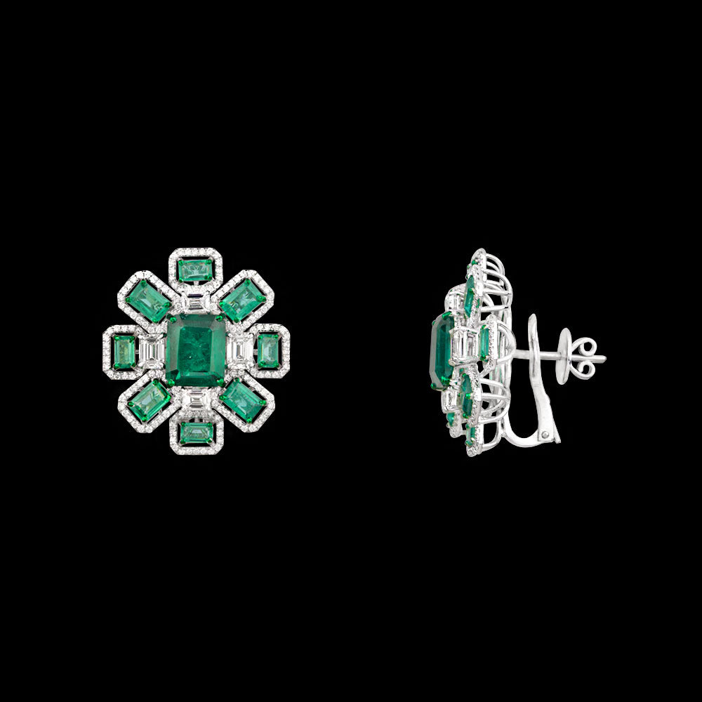 18K White Gold Diamond Jewellery - 4.91ct VVS-VS-GH with Colour Stones