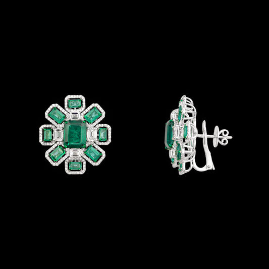 18K White Gold Diamond Jewellery - 4.91ct VVS-VS-GH with Colour Stones