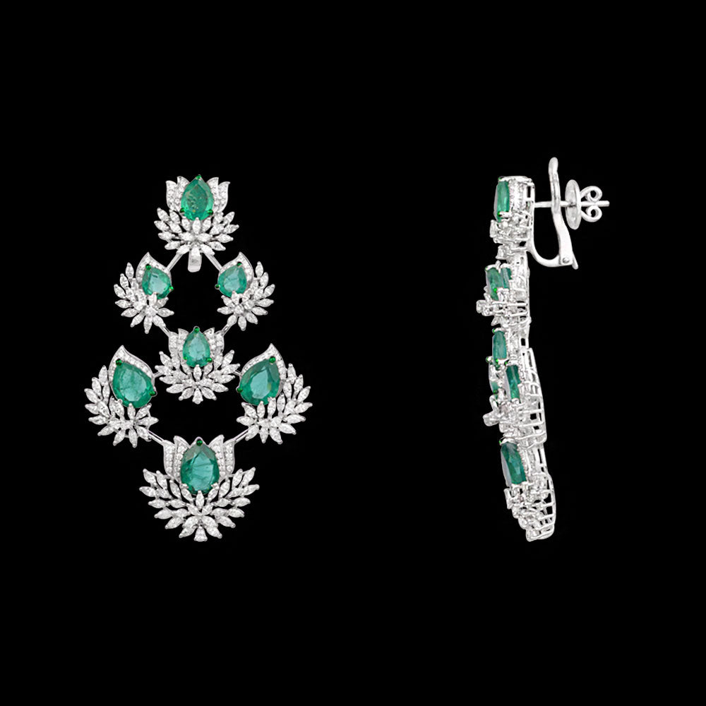 18K White Gold Diamond Jewellery - 7.13ct VVS-EF with Colour Stones