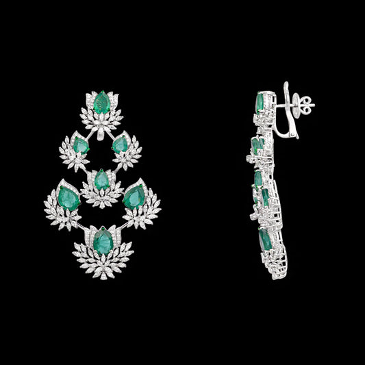 18K White Gold Diamond Jewellery - 7.13ct VVS-EF with Colour Stones