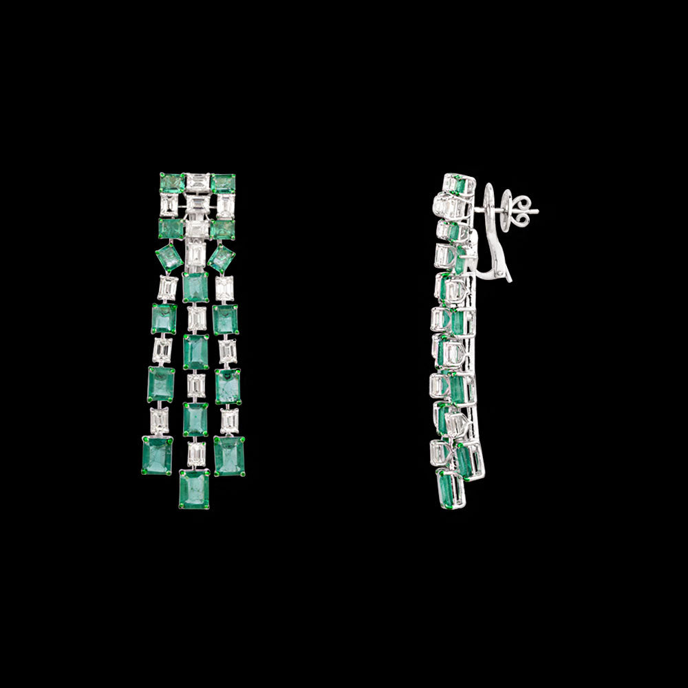 18K White Gold Diamond Jewellery - 12.27ct VVS-VS-GH with Colour Stones
