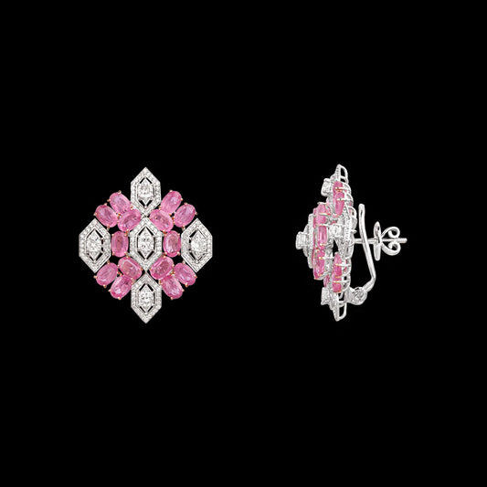 18K White Gold Diamond Jewellery - 3.56ct VS-SI-EF with Colour Stones