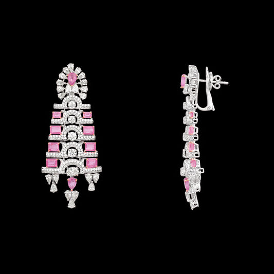 18K White Gold Diamond Jewellery - 10.531ct VVS-VS-HI with Colour Stones
