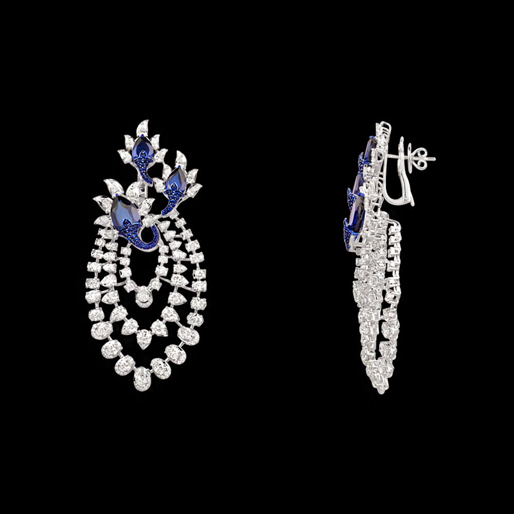 18K White Gold Diamond Jewellery - 16.673ct VVS-VS-HI with Colour Stones