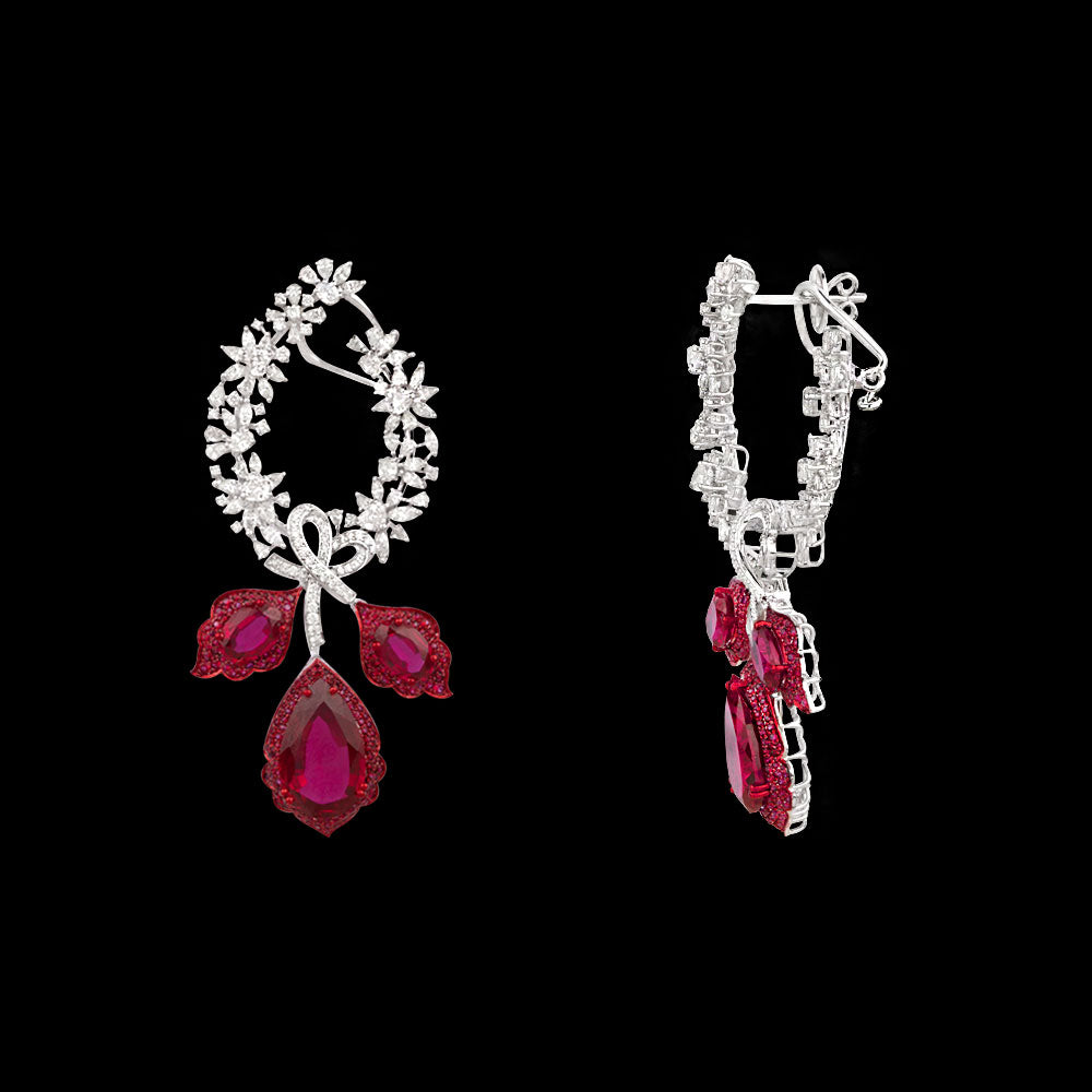 18K White Gold Diamond Jewellery - 6.523ct VS-SI-GH with Colour Stones