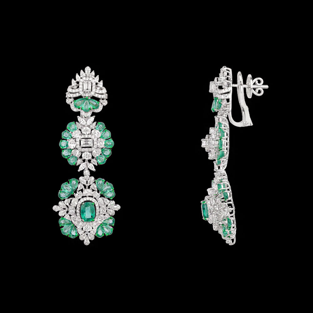 18K White Gold Diamond Jewellery - 7.251ct VS-SI-EF with Colour Stones