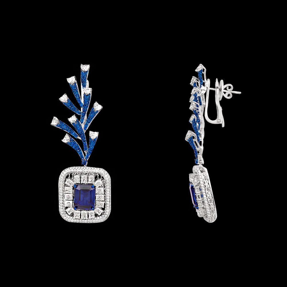 18K White Gold Diamond Jewellery - 9.209ct VVS-VS-GH with Colour Stones