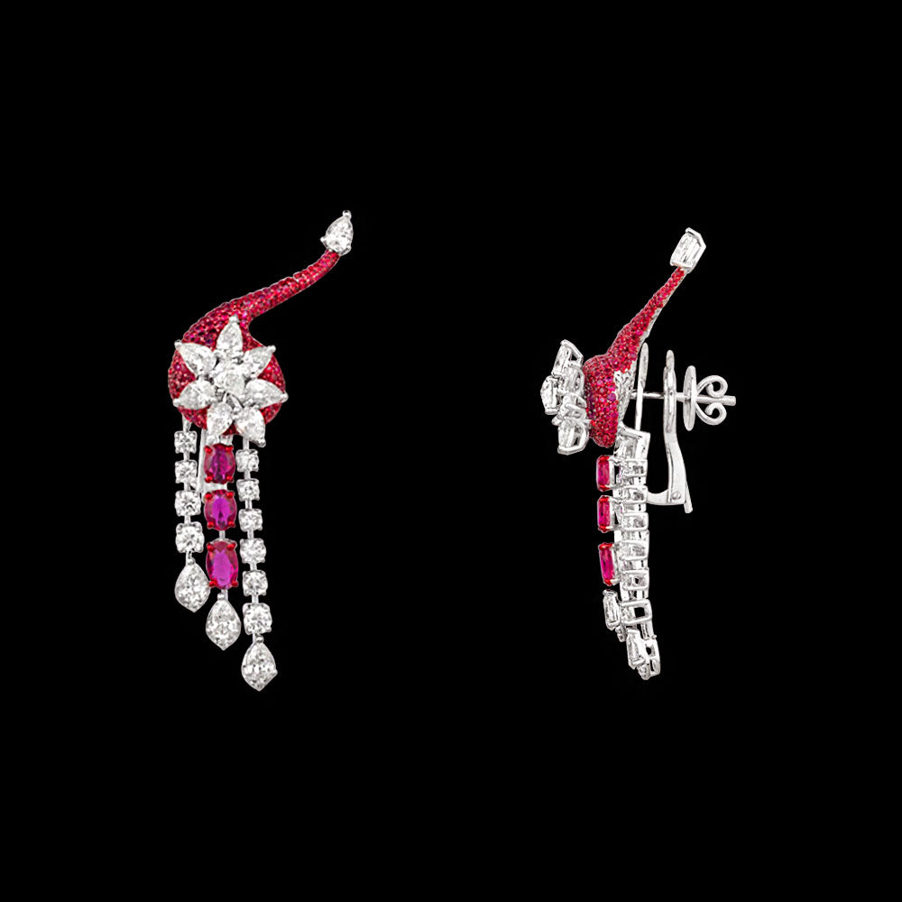 14K White Gold Diamond Jewellery - 6.862ct VS-SI-HI with Colour Stones