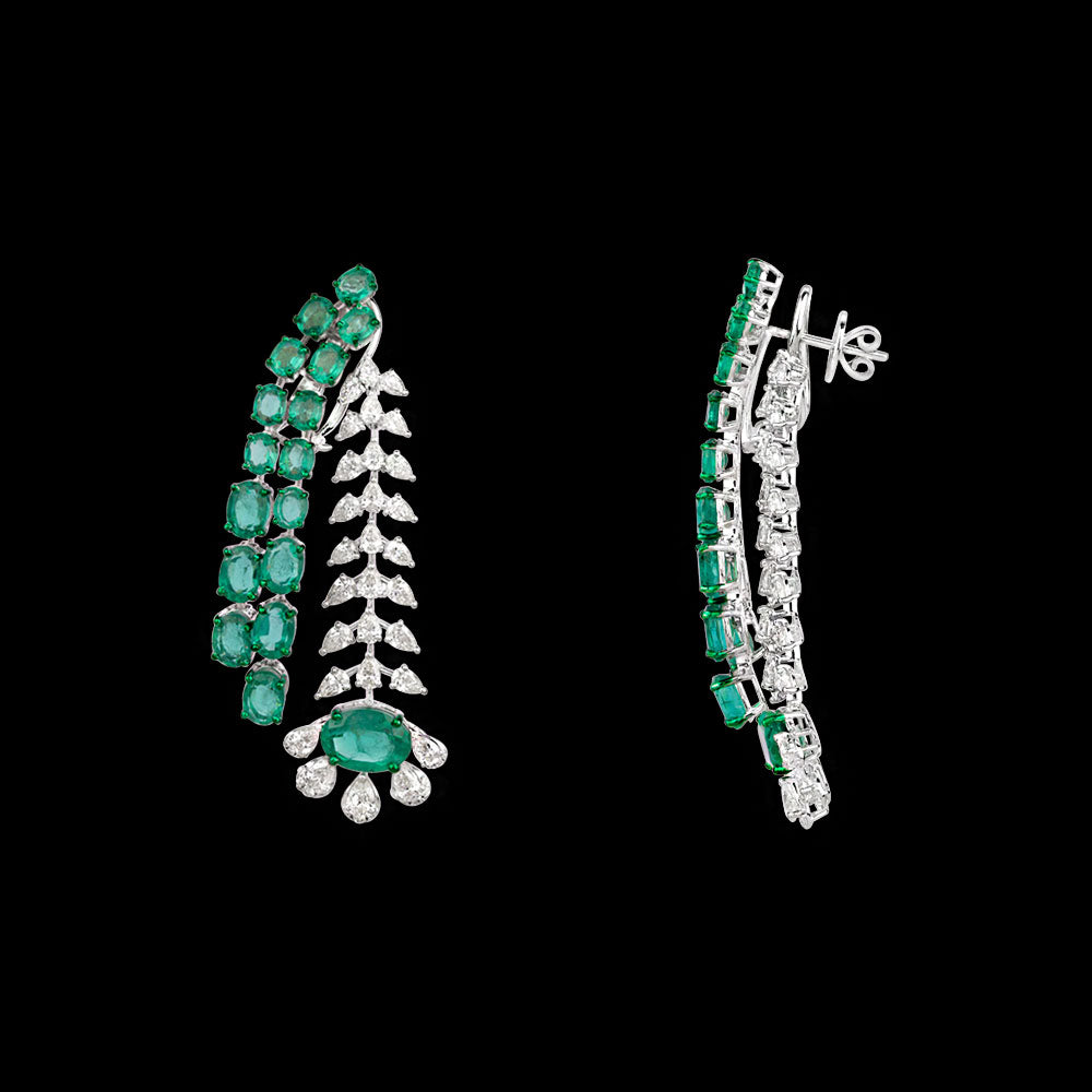 18K White Gold Diamond Jewellery - 7.534ct VVS-VS-IJ with Colour Stones