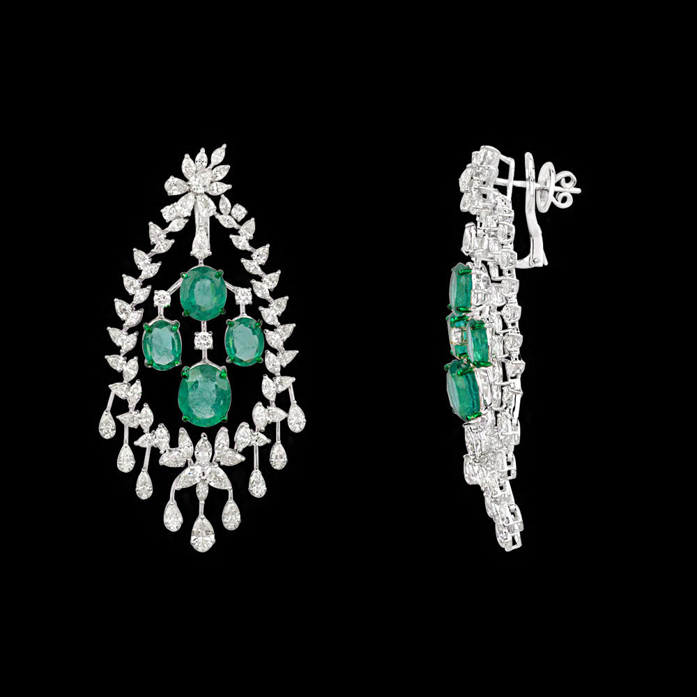 18K White Gold Diamond Jewellery - 14.608ct VVS-VS-IJ with Colour Stones