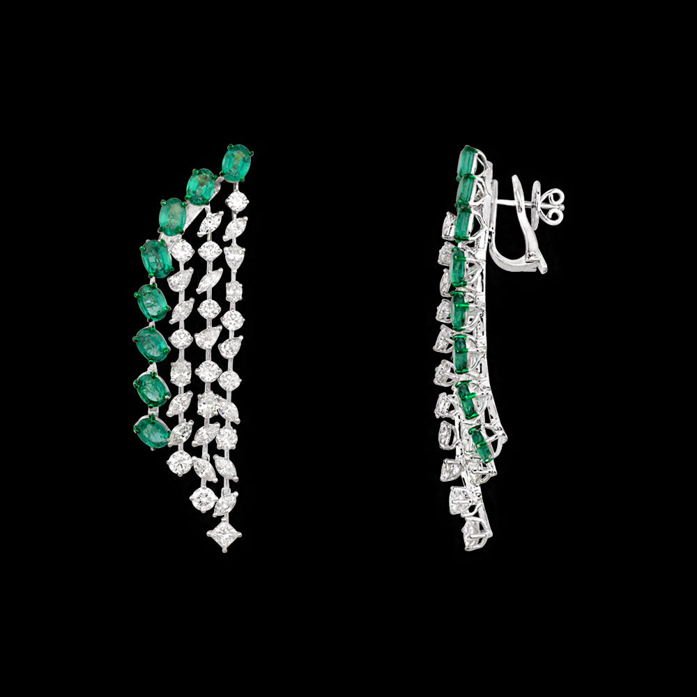 18K White Gold Diamond Jewellery - 12.322ct VVS-VS-GH with Colour Stones