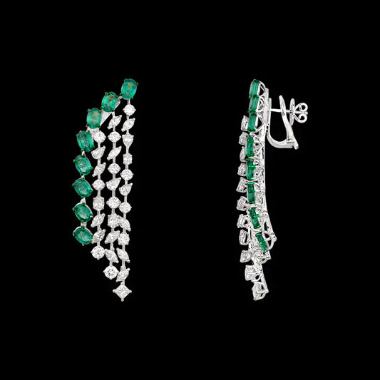 18K White Gold Diamond Jewellery - 12.322ct VVS-VS-GH with Colour Stones
