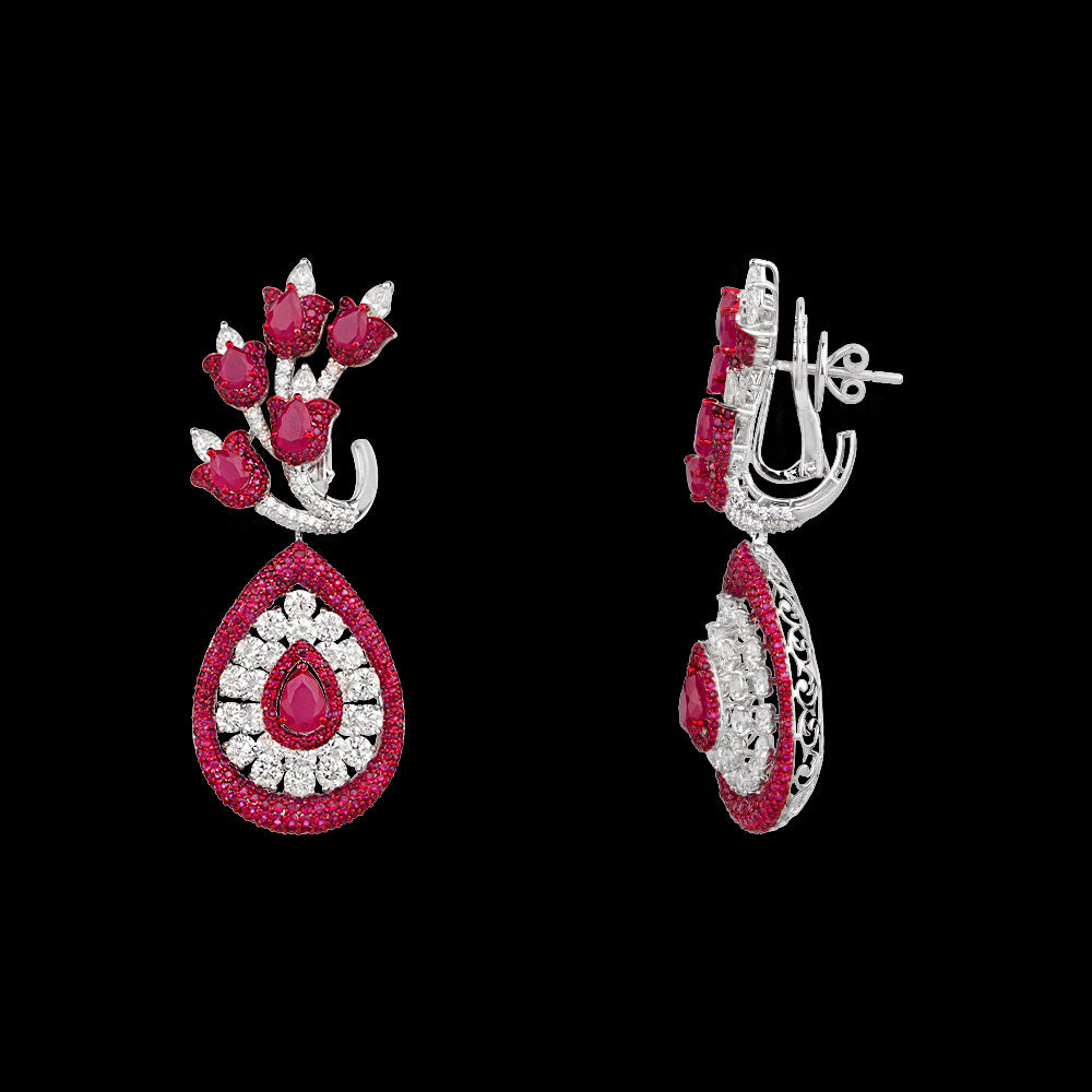 18K White Gold Diamond Jewellery - 9.788ct VS-SI-HI with Colour Stones