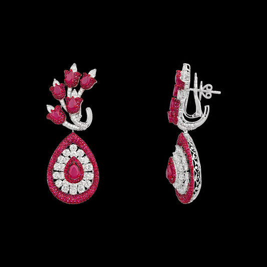 18K White Gold Diamond Jewellery - 9.788ct VS-SI-HI with Colour Stones