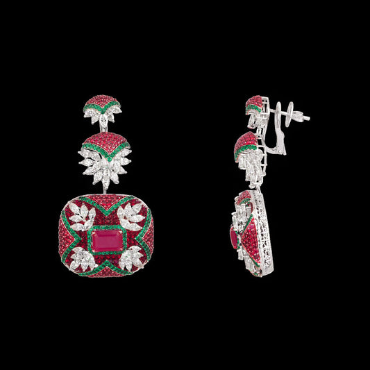 14K White Gold Diamond Jewellery - 11.89ct VS-SI-IJ with Colour Stones