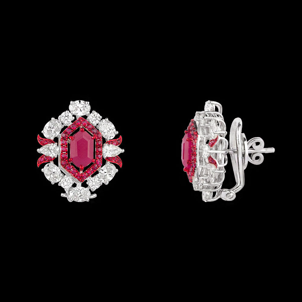 18K White Gold Diamond Jewellery - 5.001ct VVS-VS-HI with Colour Stones