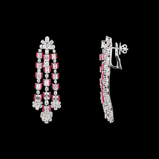 18K White Gold Diamond Jewellery - 16.1ct VVS-VS-FG with Colour Stones