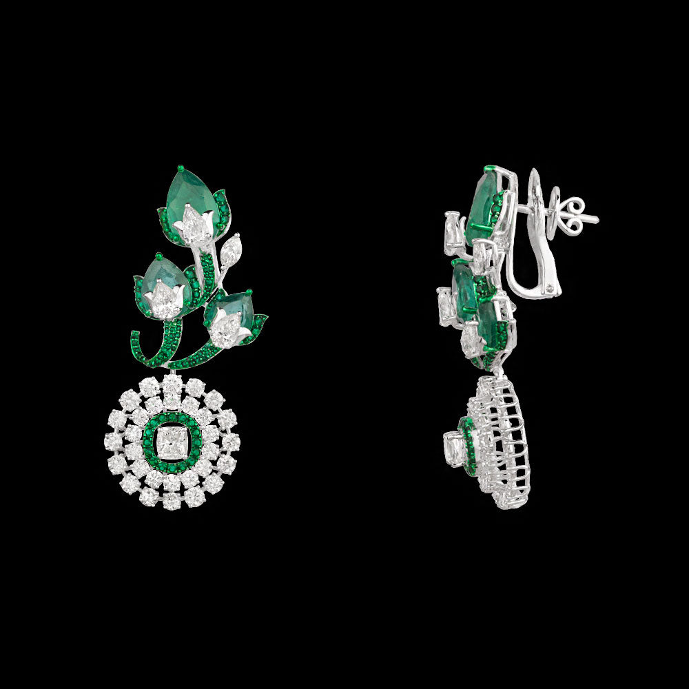 14K White Gold Diamond Jewellery - 10.553ct VVS-VS-IJ with Colour Stones