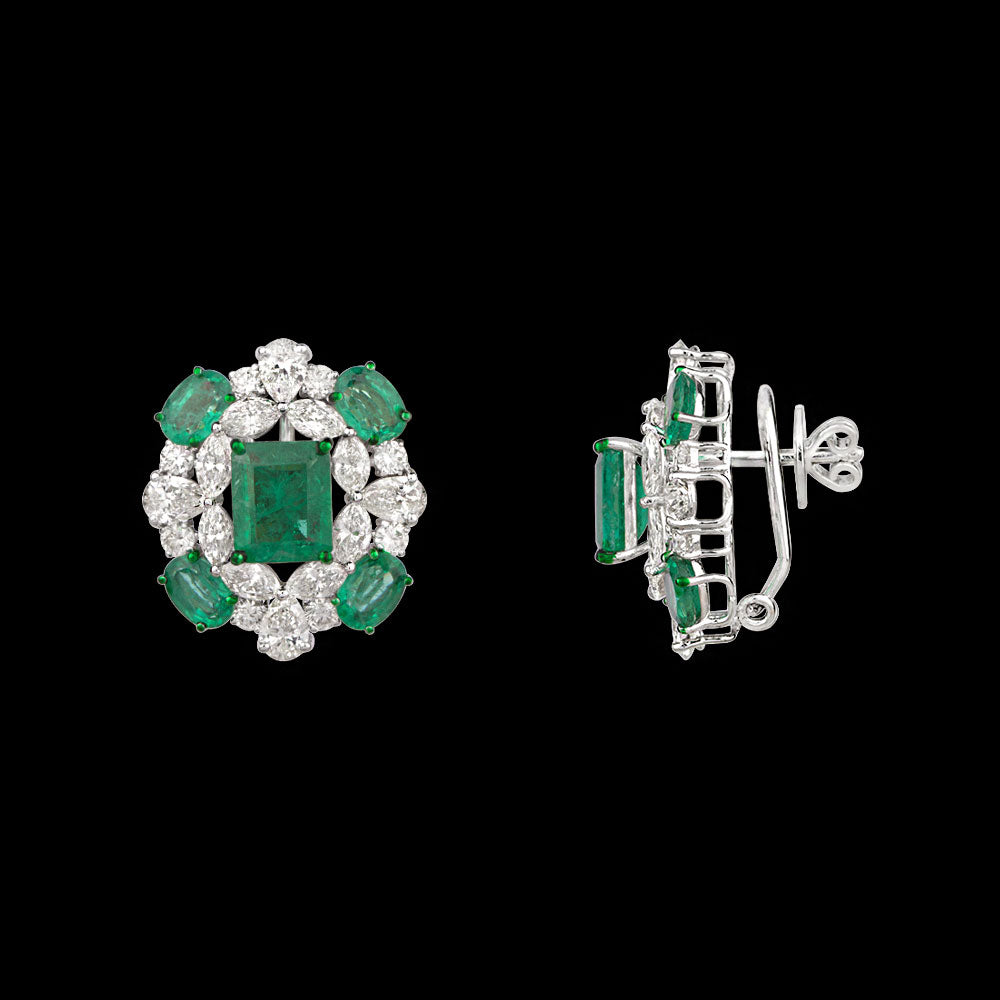 14K White Gold Diamond Jewellery - 7.89ct VS-SI-IJ with Colour Stones