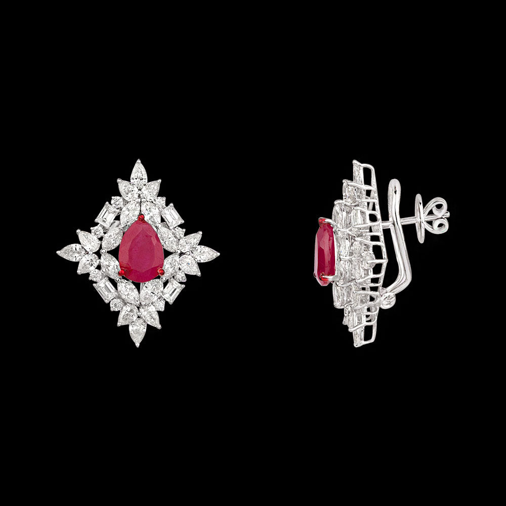 14K White Gold Diamond Jewellery - 8.378ct VVS-VS-HI with Colour Stones