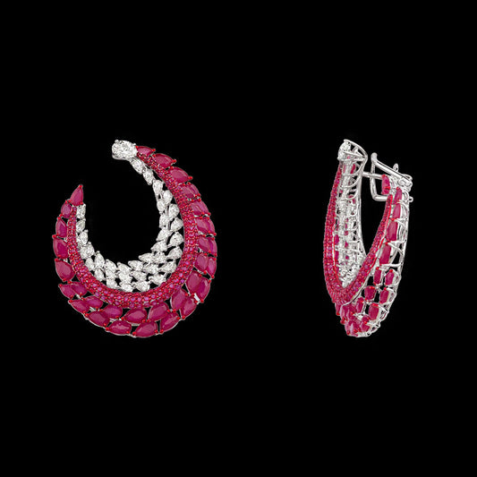 14K White Gold Diamond Jewellery - 6.968ct VS-SI-JK with Colour Stones