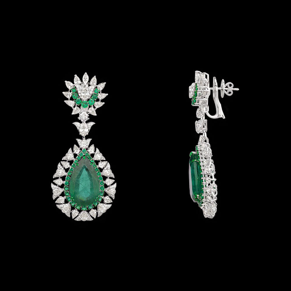 14K White Gold Diamond Jewellery - 12.208ct VVS-VS-IJ with Colour Stones