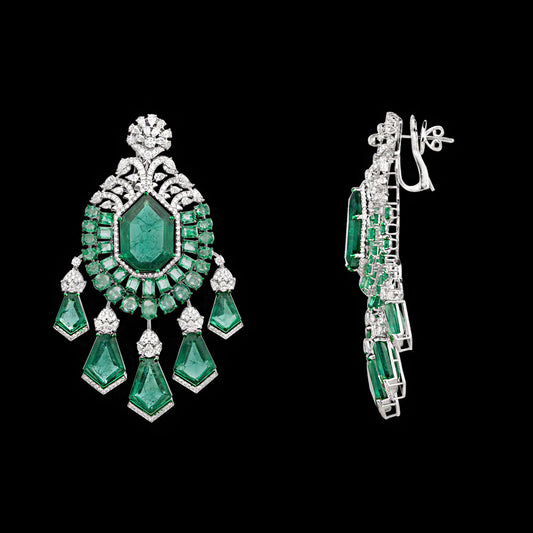 18K White Gold Diamond Jewellery - 6.4ct VVS-VS-HI with Colour Stones