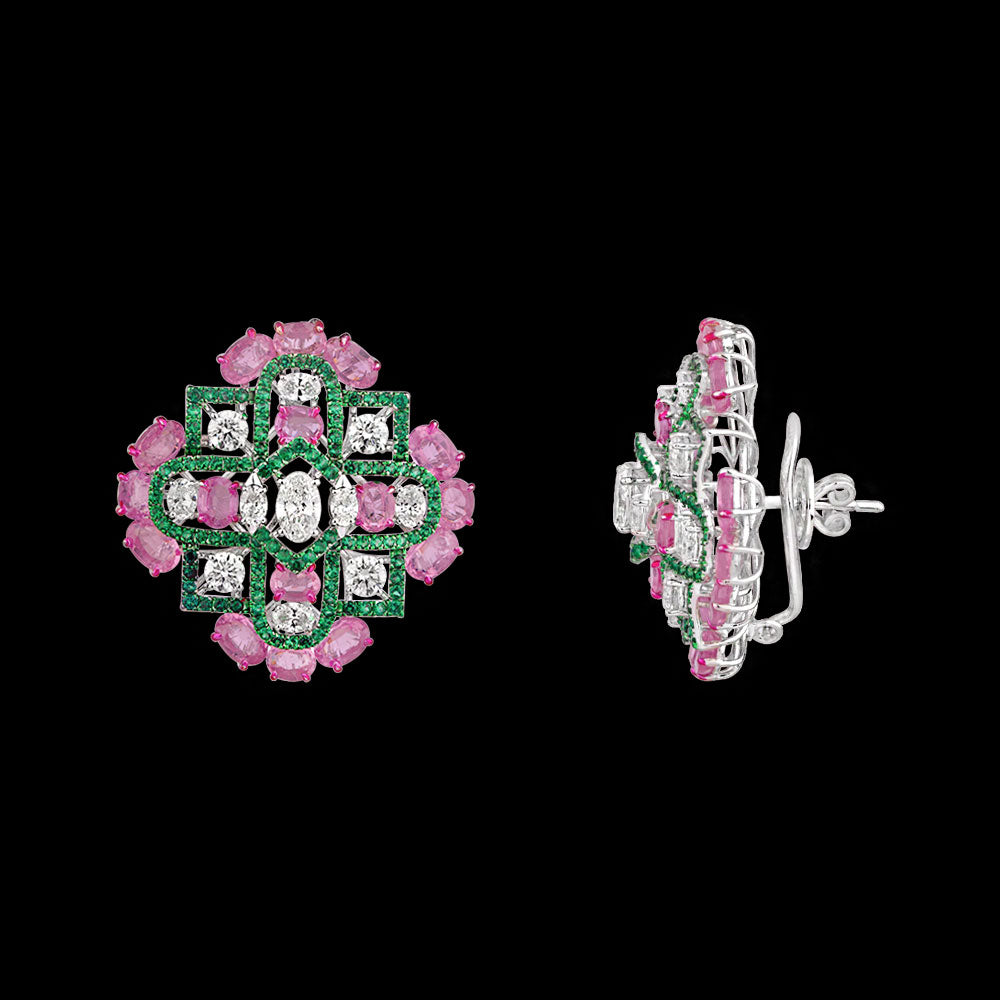 14K White Gold Diamond Jewellery - 4.53ct VS-SI-GH with Colour Stones