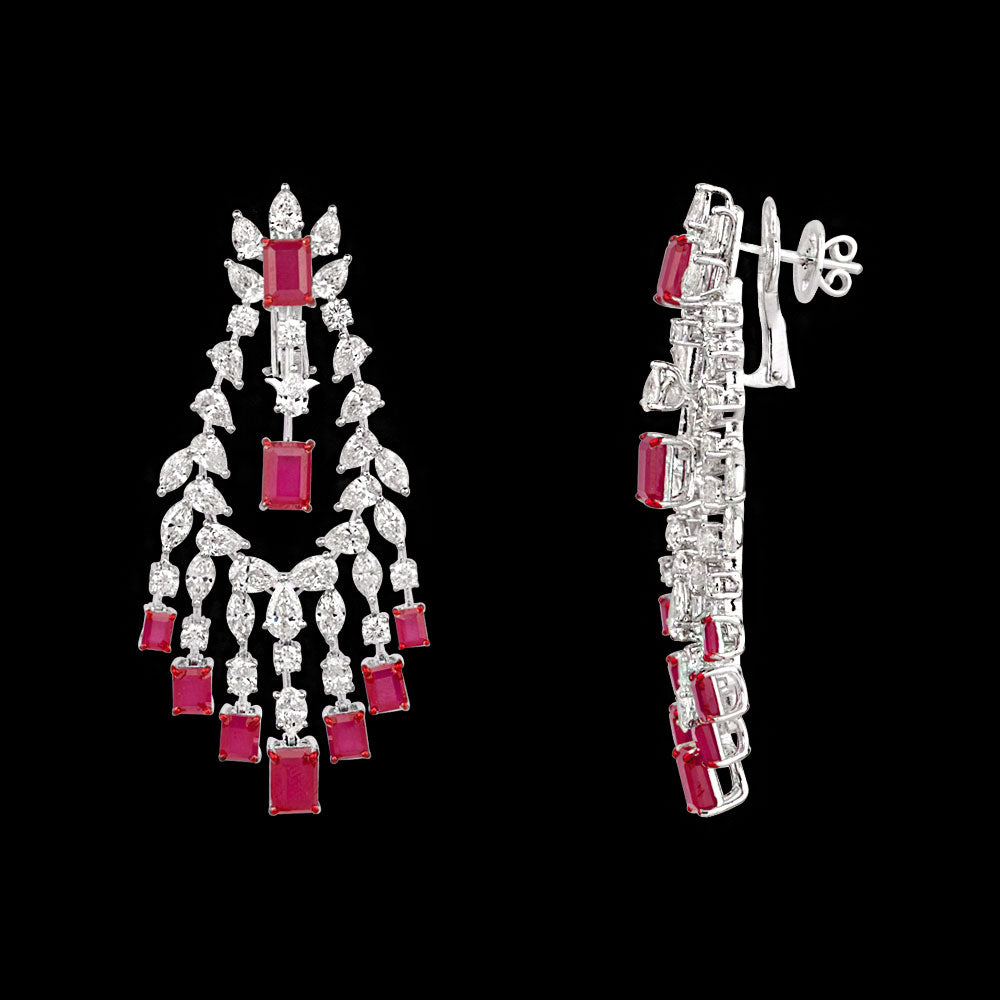 14K White Gold Diamond Jewellery - 13.756ct VS-SI-HI with Colour Stones